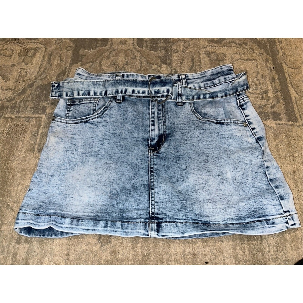 GOGO Jeans Juniors Size 9 / 29 Denim Jean‎ Skirt Belted